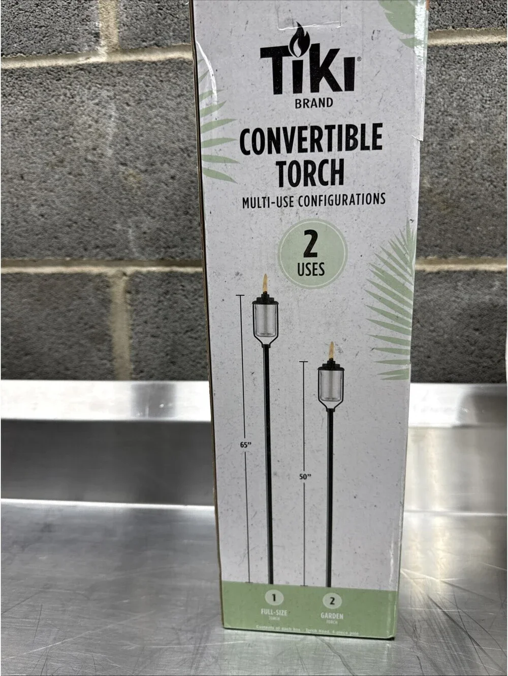 TIKI Convertible Black/Clear Glass/Metal 65 in. Tiki Outdoor Torch 1 pc